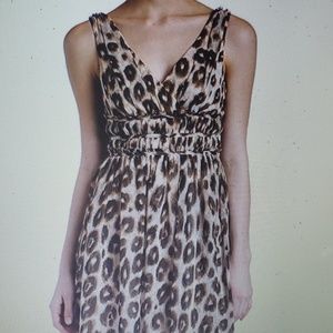 Donna Morgan Dress Leopard Print 12 pleated